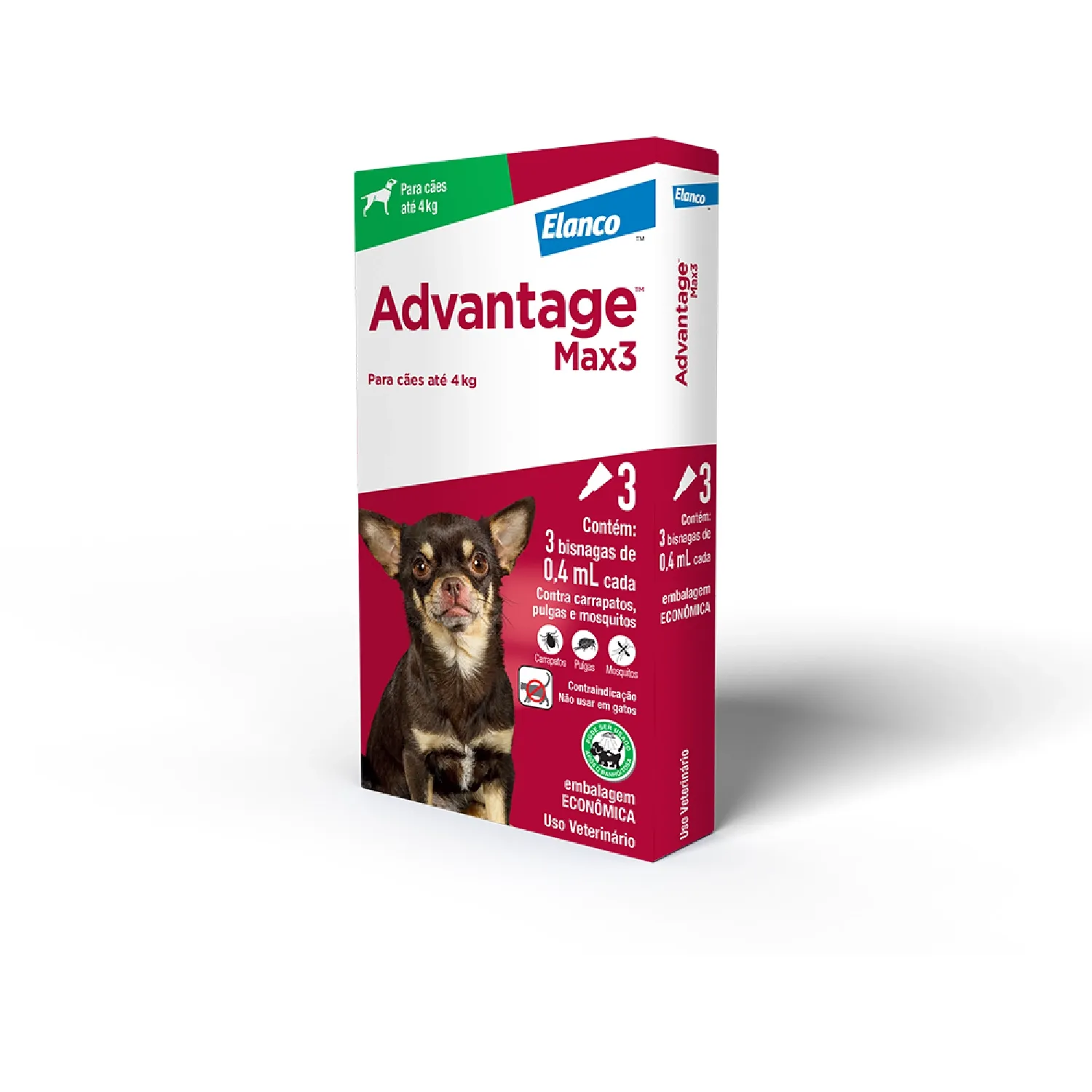 Advantage Max3 ate 4kg - 3 pipetas
